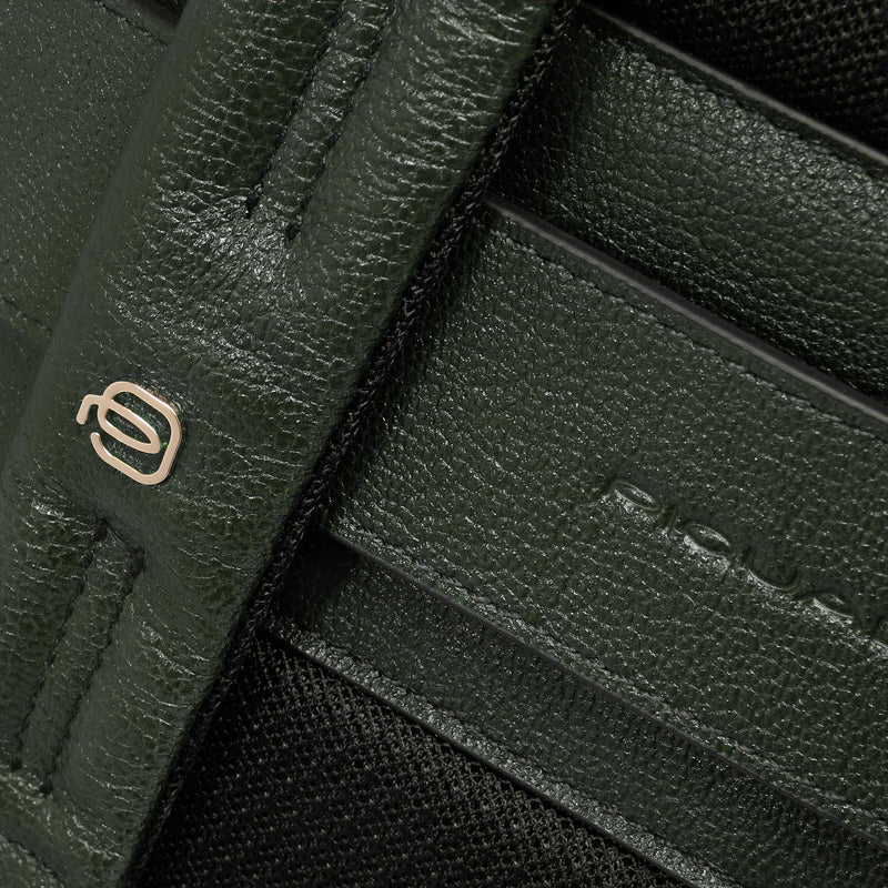 Zaino Piquadro Donna Porta Ipad Doppia Tasca Frontale Pelle Verde