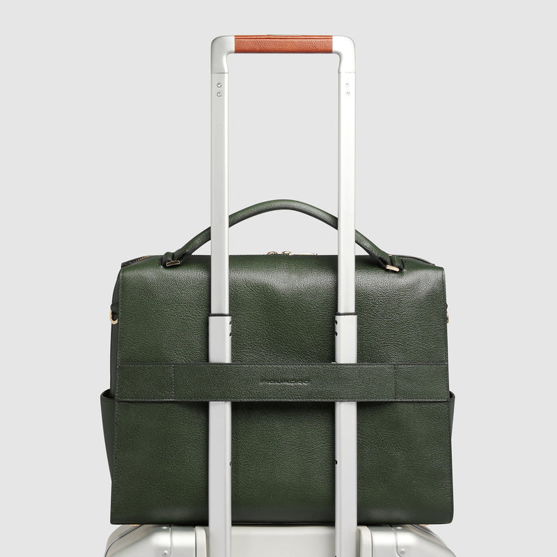 Borse Lavoro Piquadro Cartella Donna Porta Pc Ipad Tasche Frontali Pelle Verde