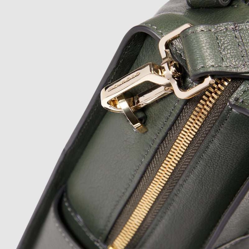 Borse Lavoro Piquadro Cartella Donna Porta Pc Ipad Tasche Frontali Pelle Verde