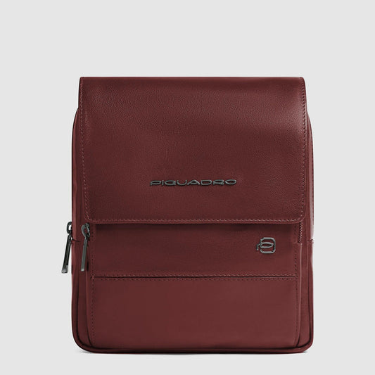 Borsello Piquadro Uomo Porta Ipad Doppio Scomparto Patta Frontale Pelle Blu