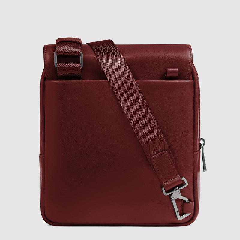 Borsello Piquadro Uomo Porta Ipad Doppio Scomparto Patta Frontale Pelle Blu