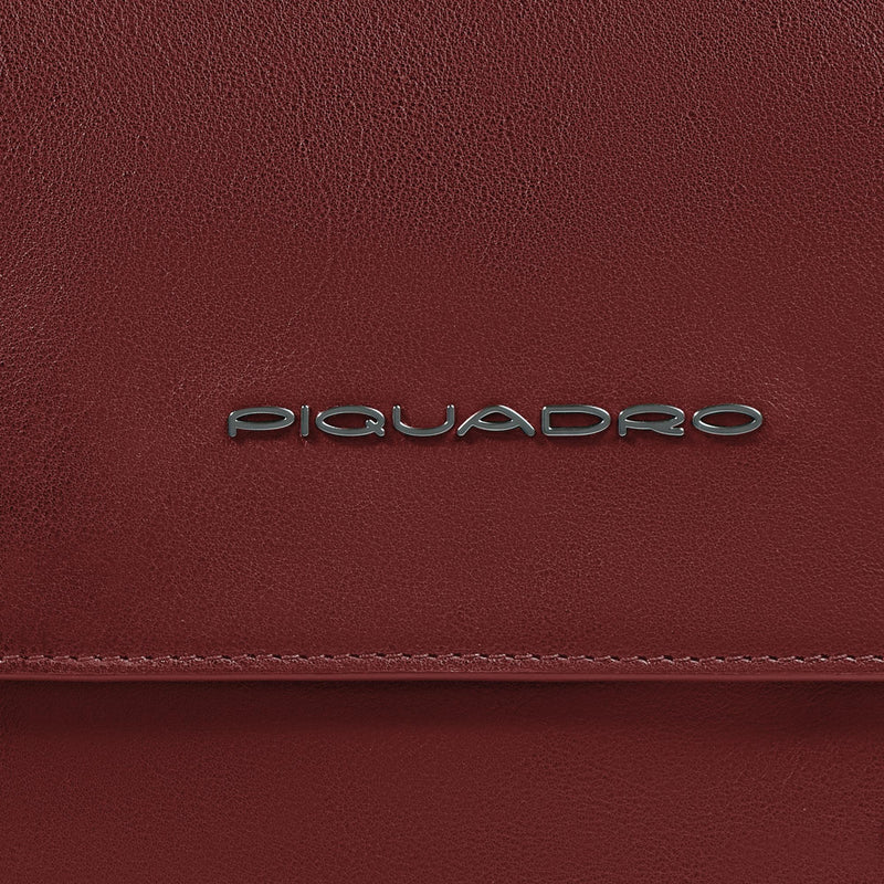 Borsello Piquadro Uomo Porta Ipad Doppio Scomparto Patta Frontale Pelle Blu