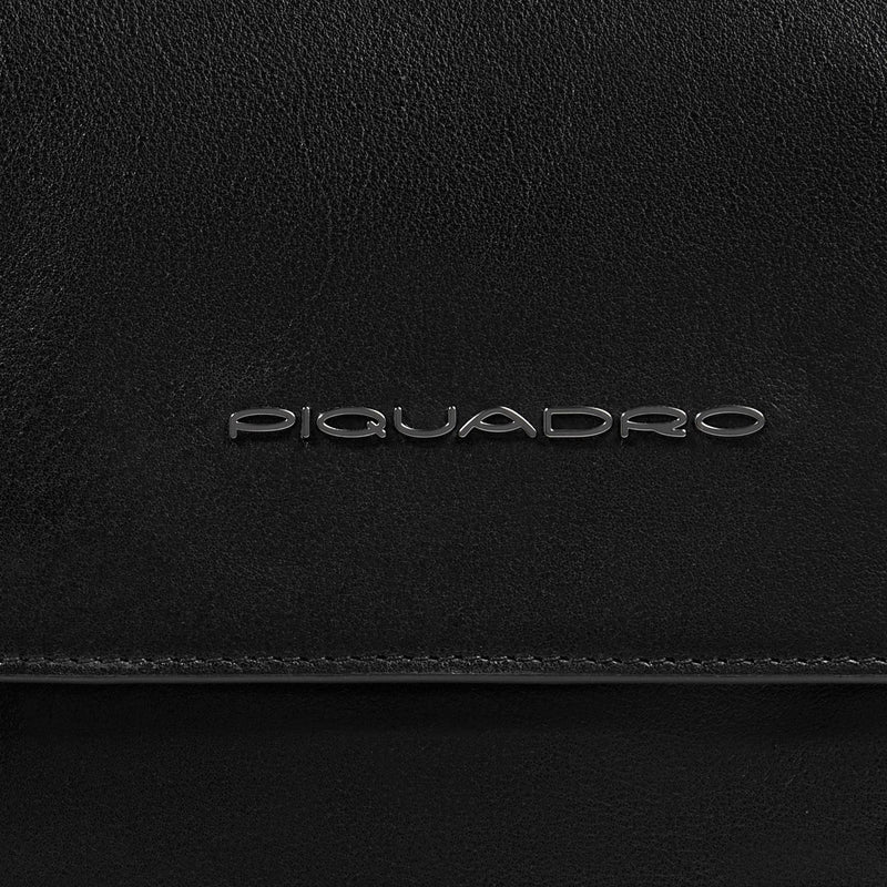 Borselli Piquadro Borsello Uomo Porta Ipad Doppio Scomparto Patta Frontale Pelle Nera