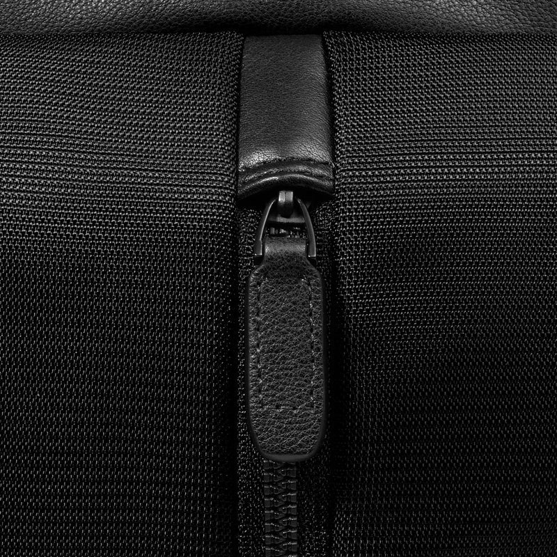Zaini Piquadro Zaino Uomo Porta Pc Ipad Doppio Scomparto Due Tasche Frontali Tessuto Inserti Pelle Nera