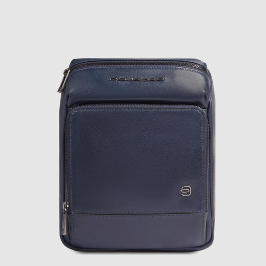 Borselli Piquadro Borsello Uomo Porta Ipad Doppia Tasca Frontale Pelle Blu