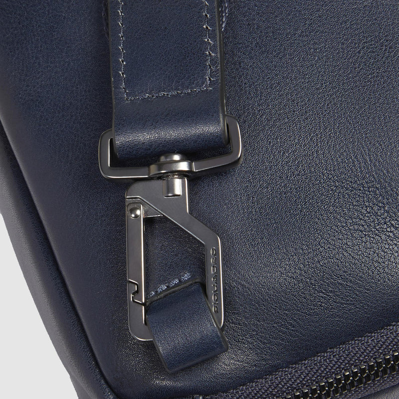 Borselli Piquadro Borsello Uomo Porta Ipad Doppia Tasca Frontale Pelle Blu