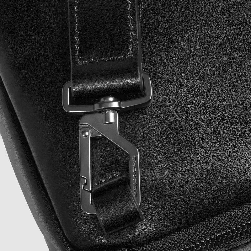 Borselli Piquadro Borsello Uomo Porta Ipad Doppia Tasca Frontale Pelle Nera