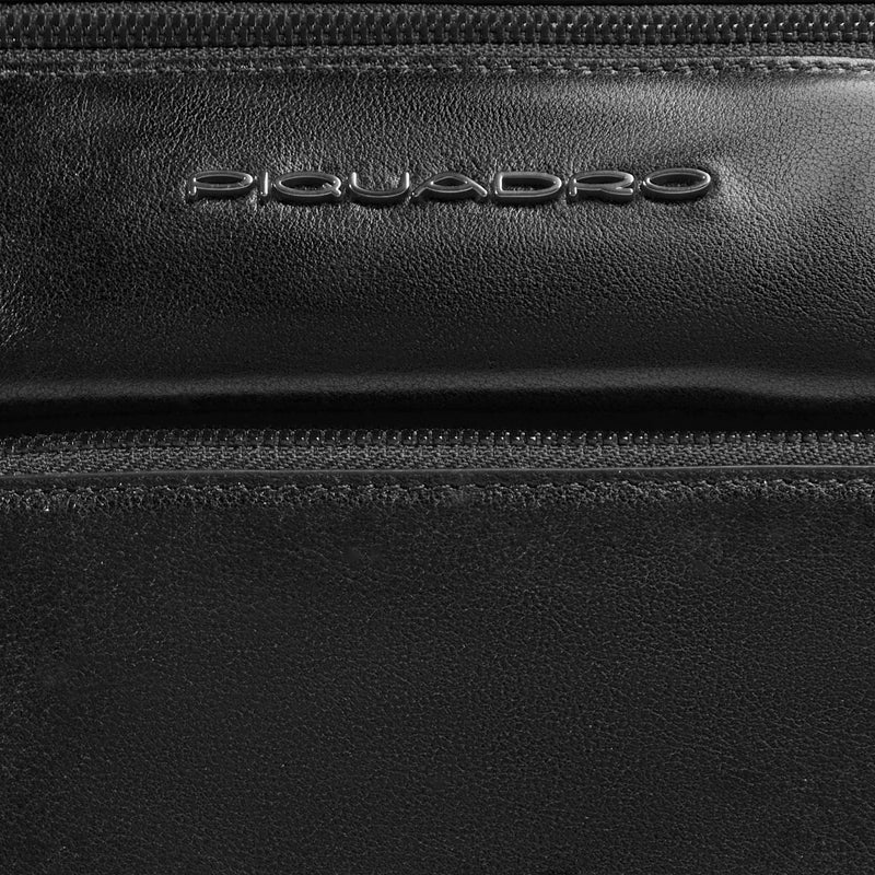 Borselli Piquadro Borsello Uomo Porta Ipad Doppia Tasca Frontale Pelle Nera