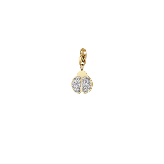 Charm Luca Barra Be Coccinella Pvd Oro Con Cristalli
