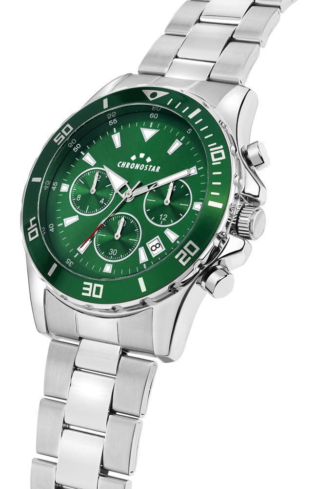 Orologio Chronostar Captain Multifunzione Braccialato Verde