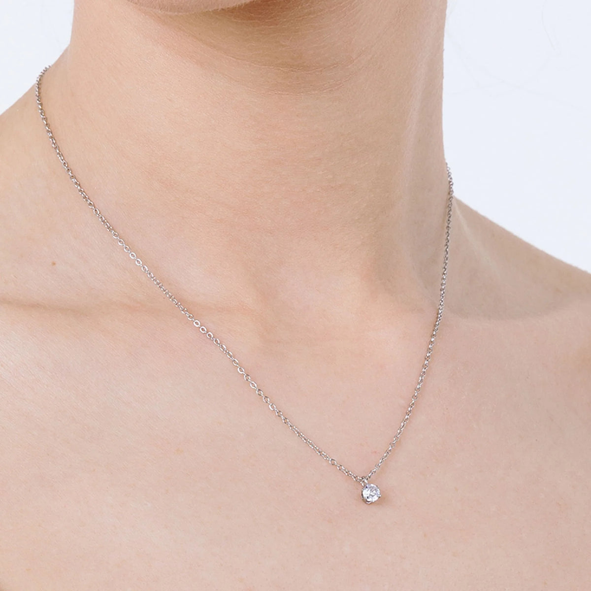 Collana Luca Barra Easy Chic Acciaio Pendente Punto Luce
