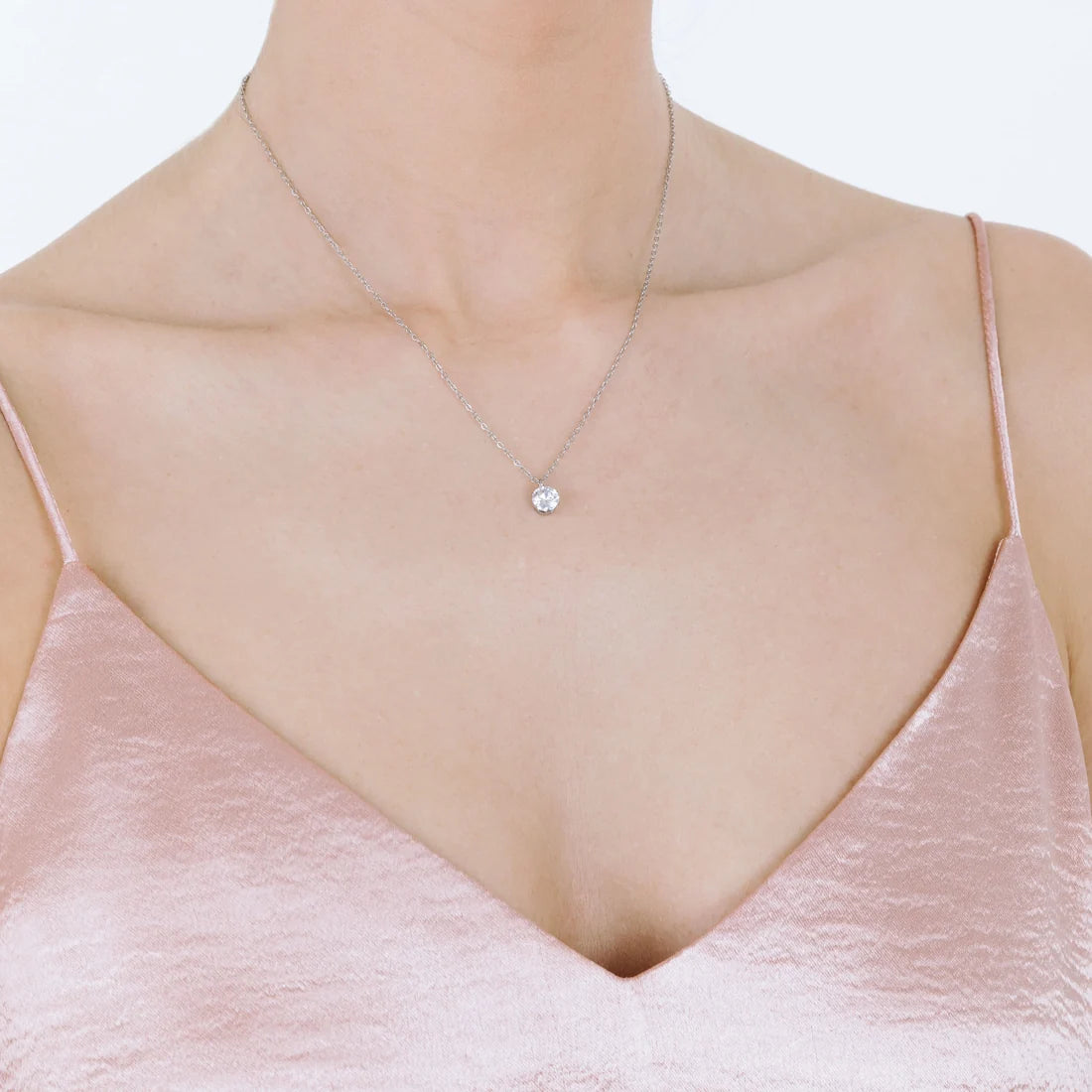 Collana Luca Barra Easy Chic Acciaio Pendente Punto Luce