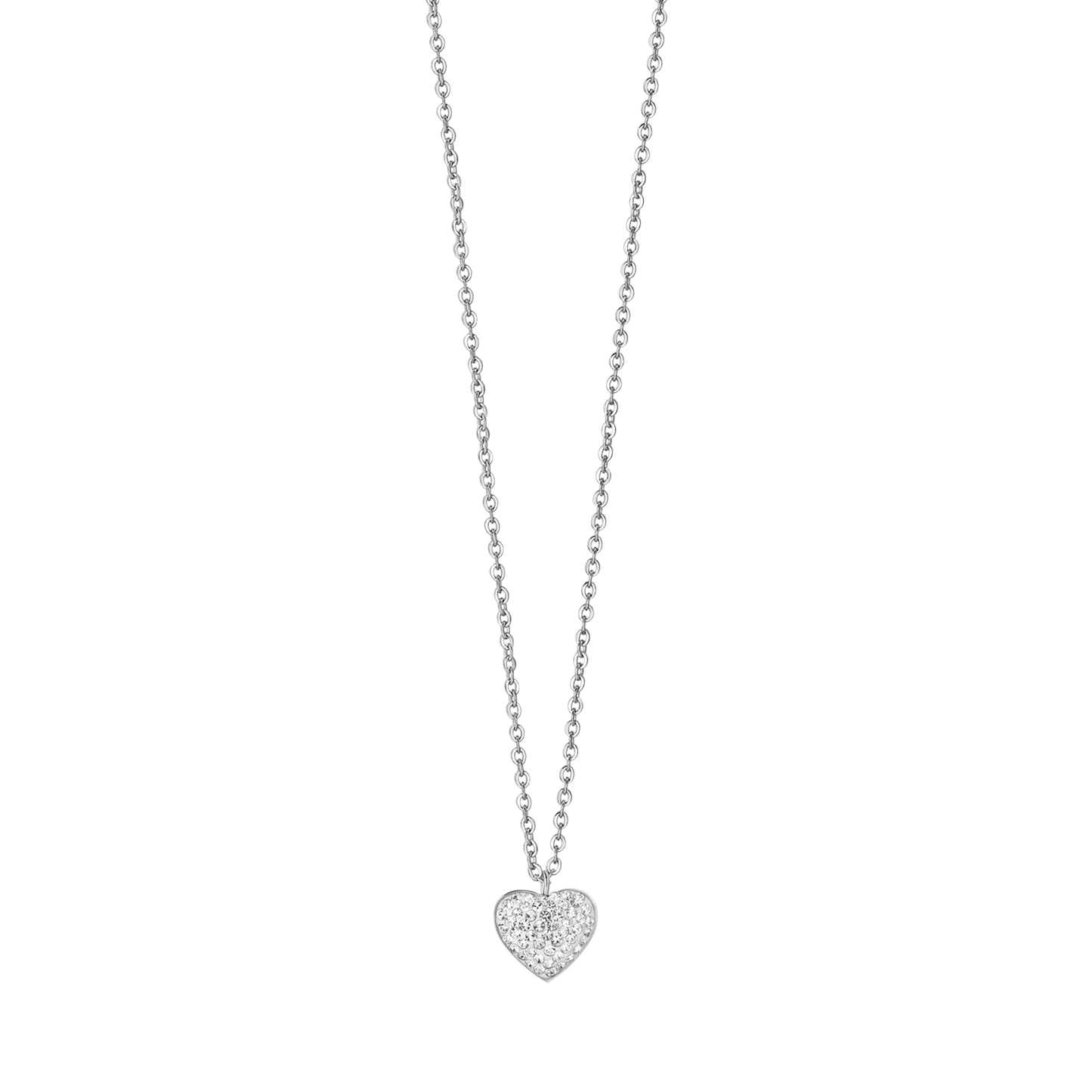 Collana Luca Barra Pretty Moment Acciaio Pendente Cuore Cristalli