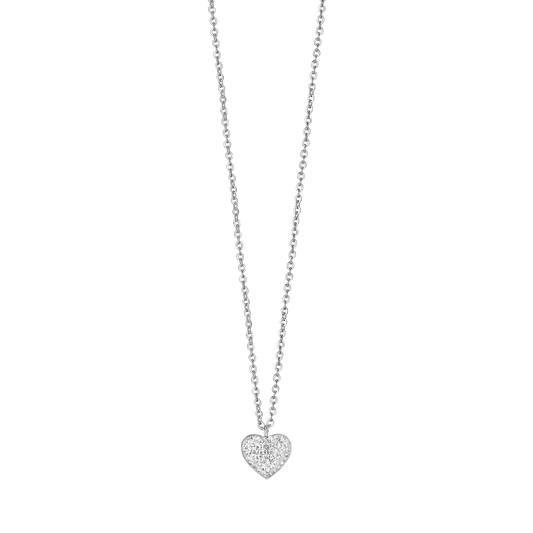 Collana Luca Barra Pretty Moment Acciaio Pendente Cuore Cristalli