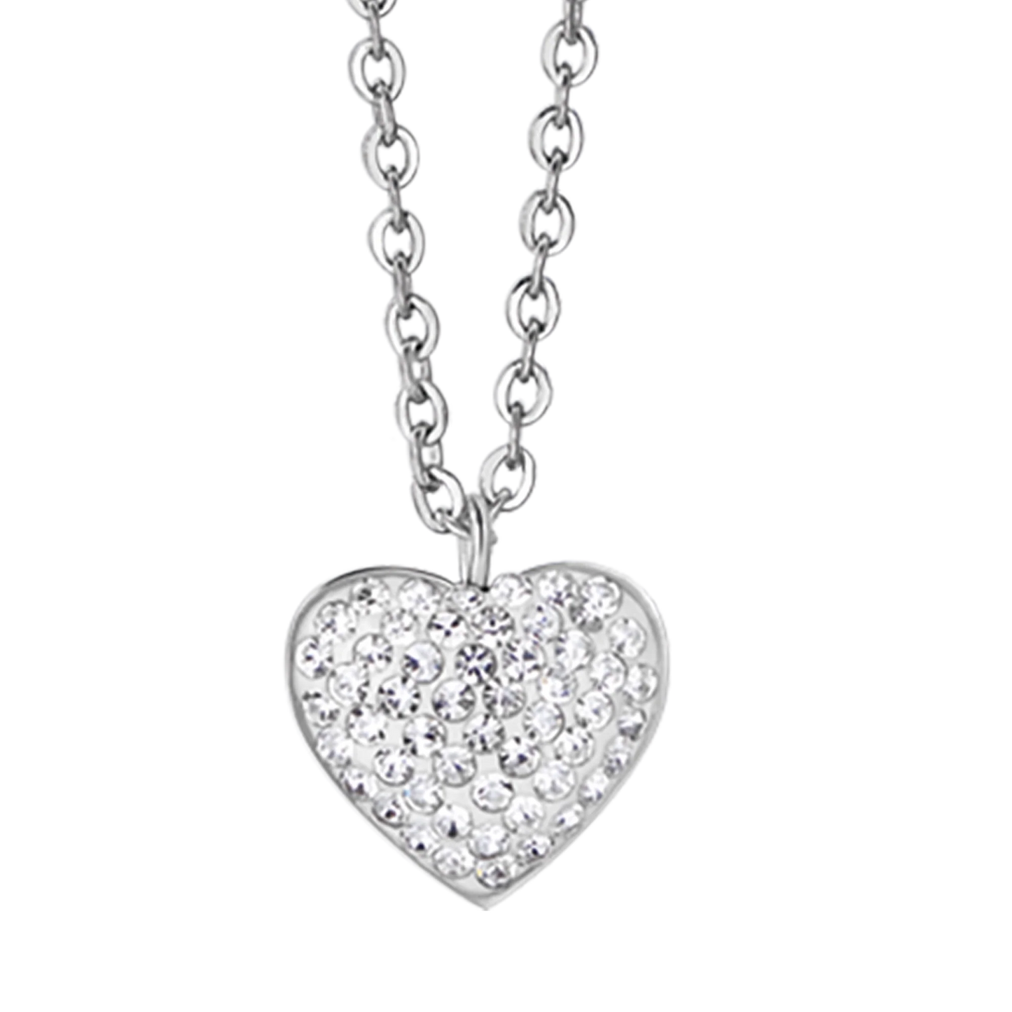 Collana Luca Barra Pretty Moment Acciaio Pendente Cuore Cristalli