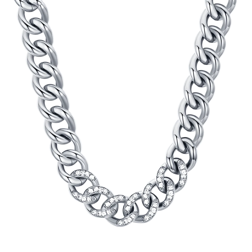 Collana Girocollo Luca Barra Brillant Time Acciaio Con Cristalli