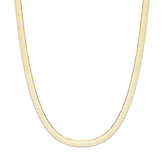 Collana Girocollo Luca Barra Maglia Snake Piatta Pvd Oro