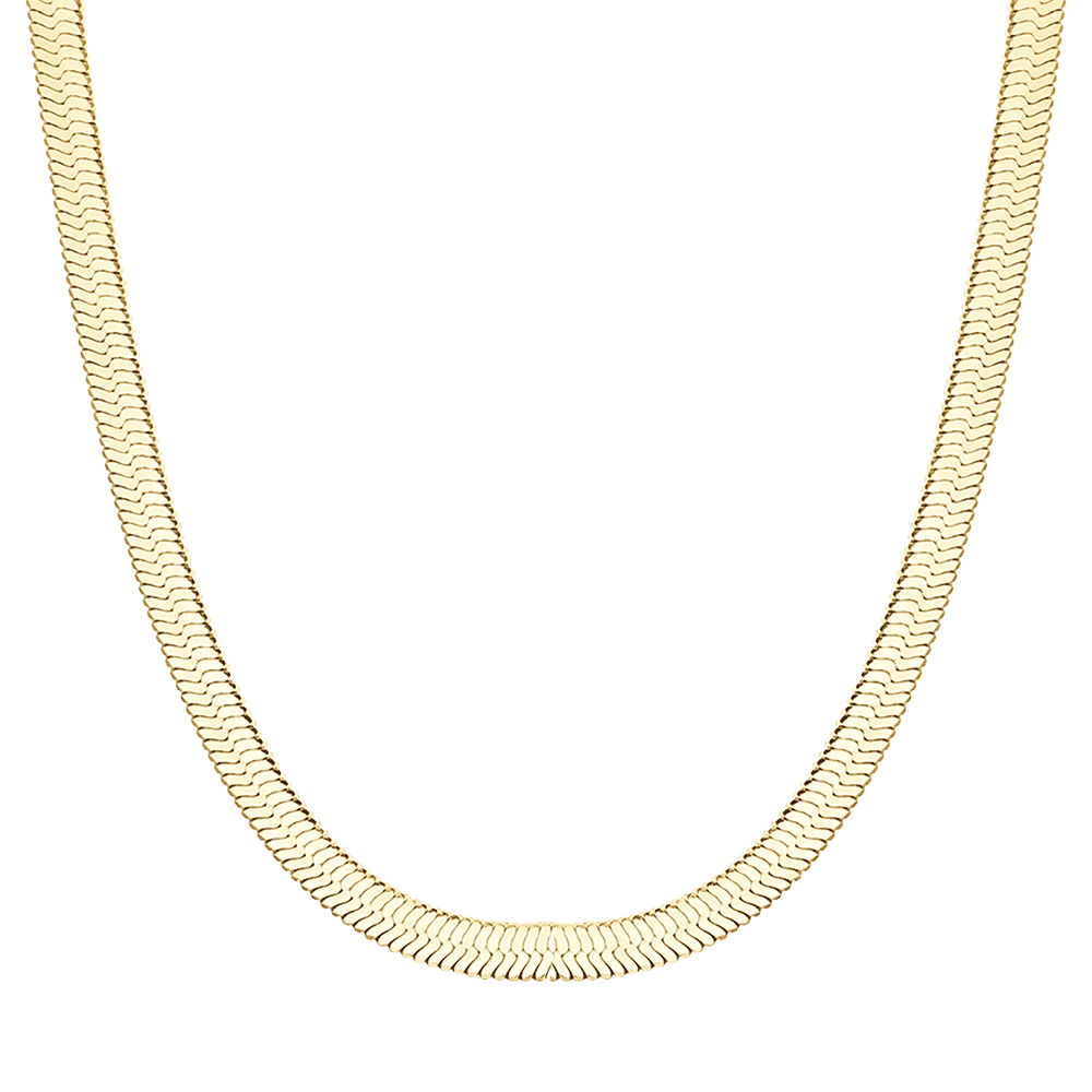 Collana Girocollo Luca Barra Maglia Snake Piatta Pvd Oro