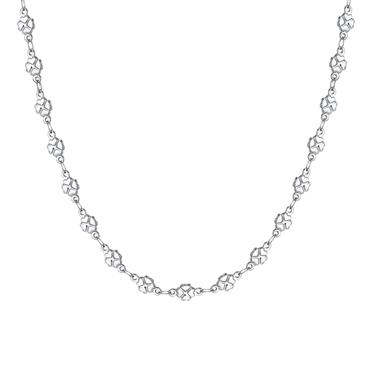 Collana Luca Barra Acciaio Maglia Quadrifoglio