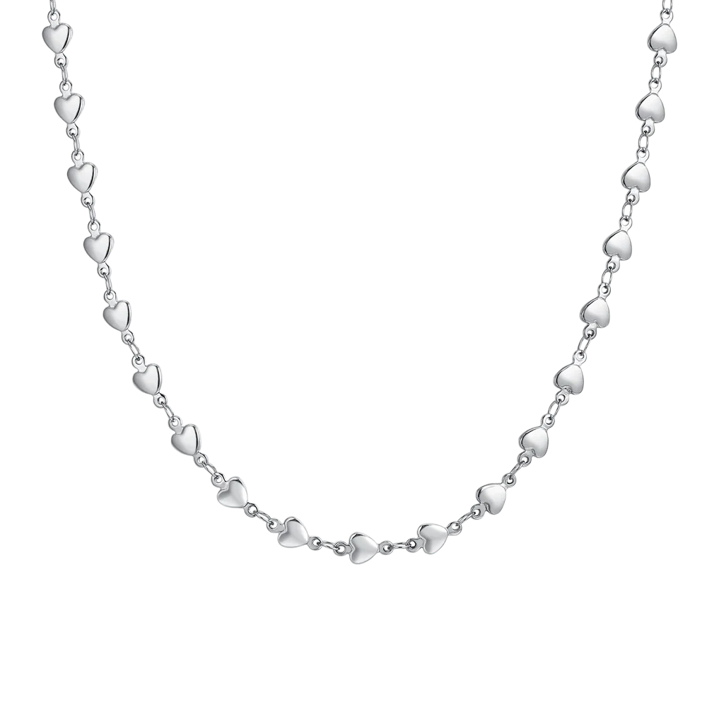 Collana Luca Barra Acciaio Maglia Cuore