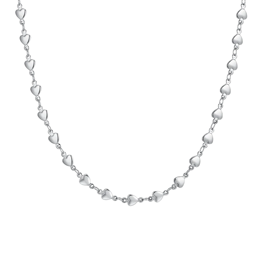 Collana Luca Barra Acciaio Maglia Cuore