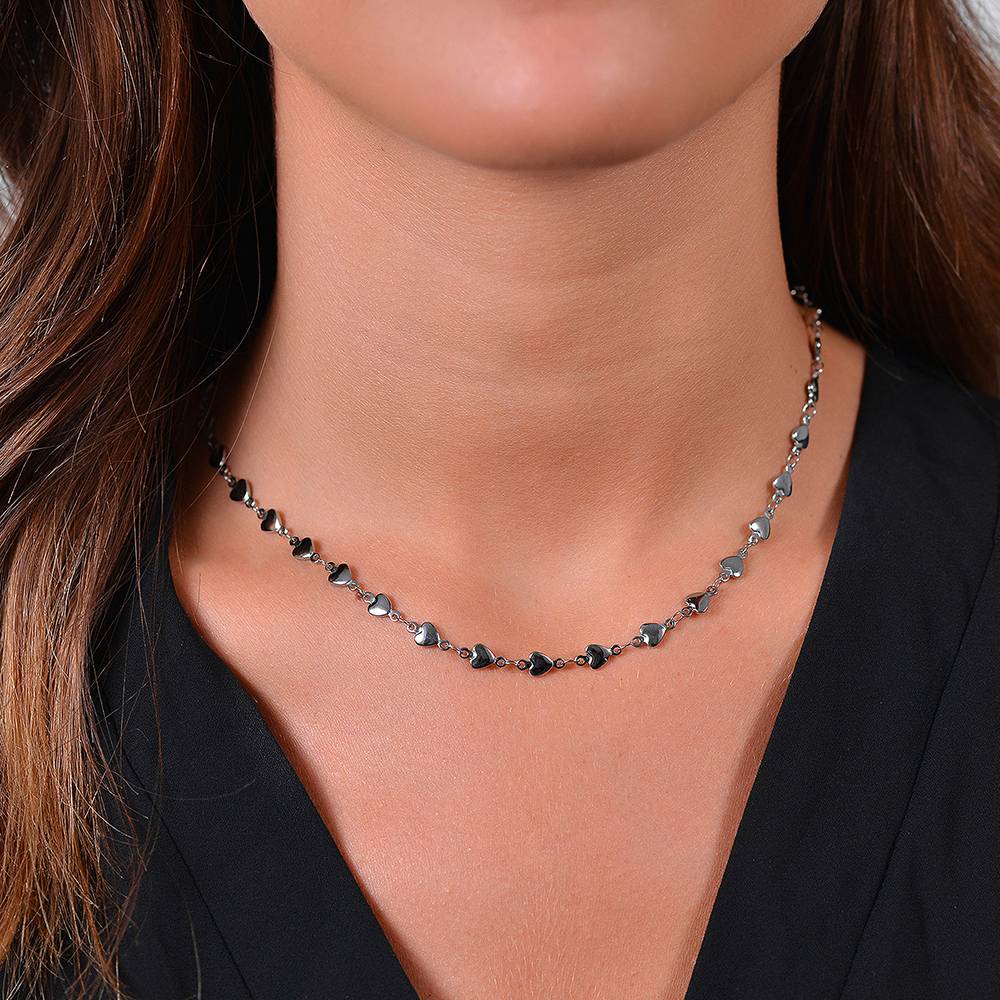 Collana Luca Barra Acciaio Maglia Cuore