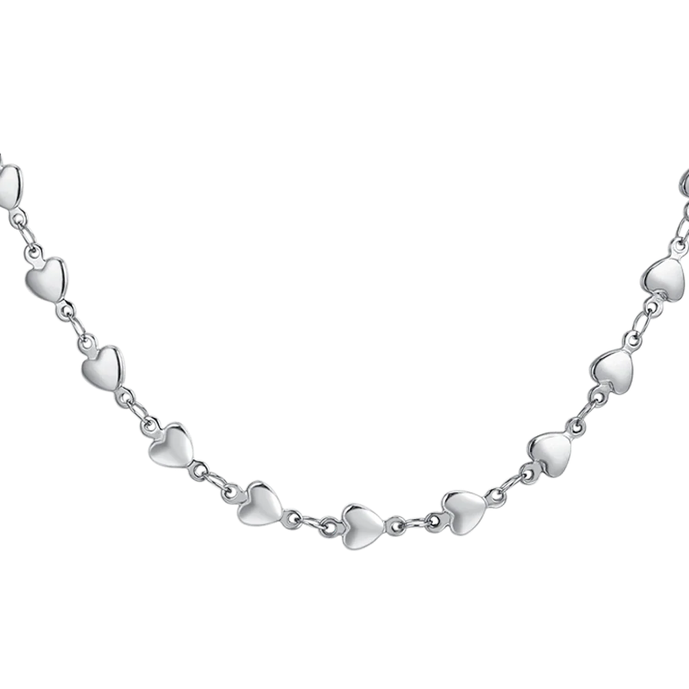 Collana Luca Barra Acciaio Maglia Cuore