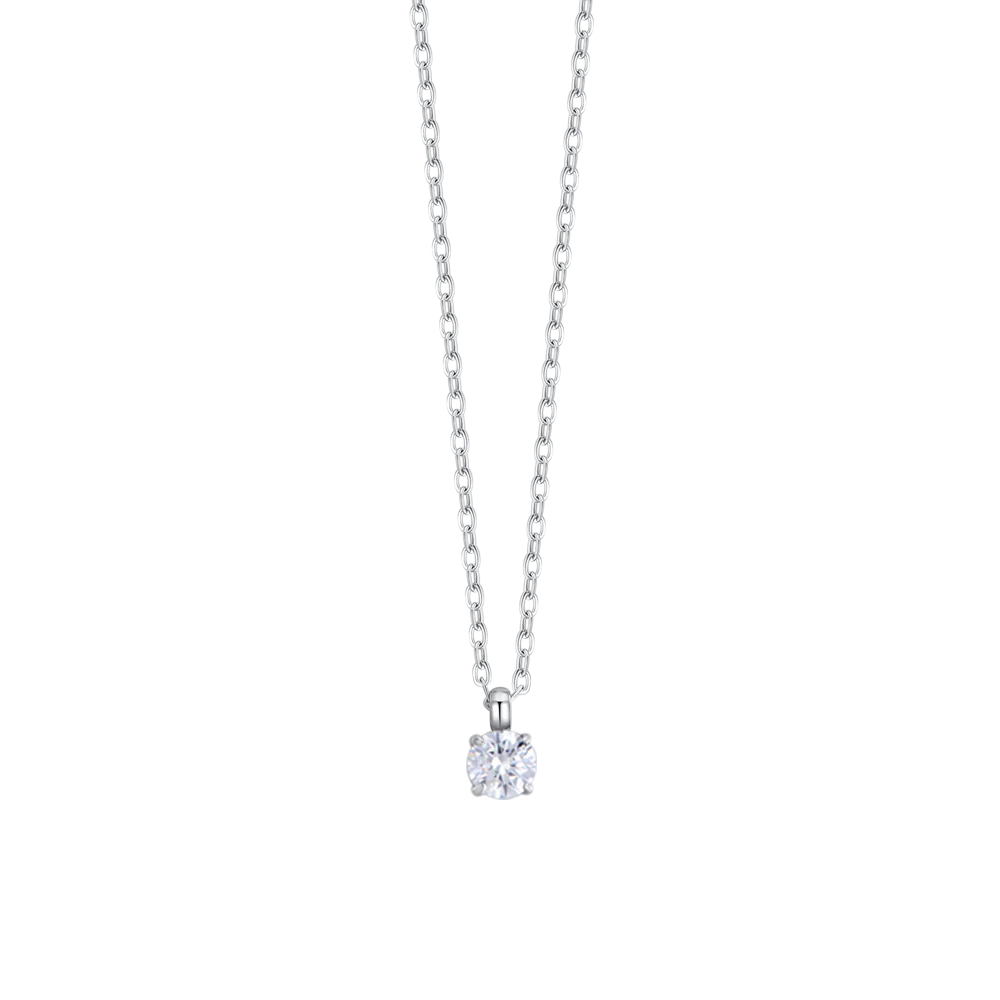 Collana Luca Barra Acciaio Maglia Catena con Punto Luce
