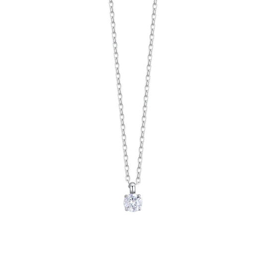 Collana Luca Barra Acciaio Maglia Catena con Punto Luce