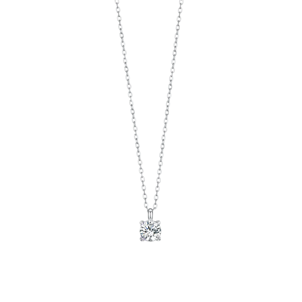 Collana Luca Barra Acciaio Pendente Punto Luce Cristallo