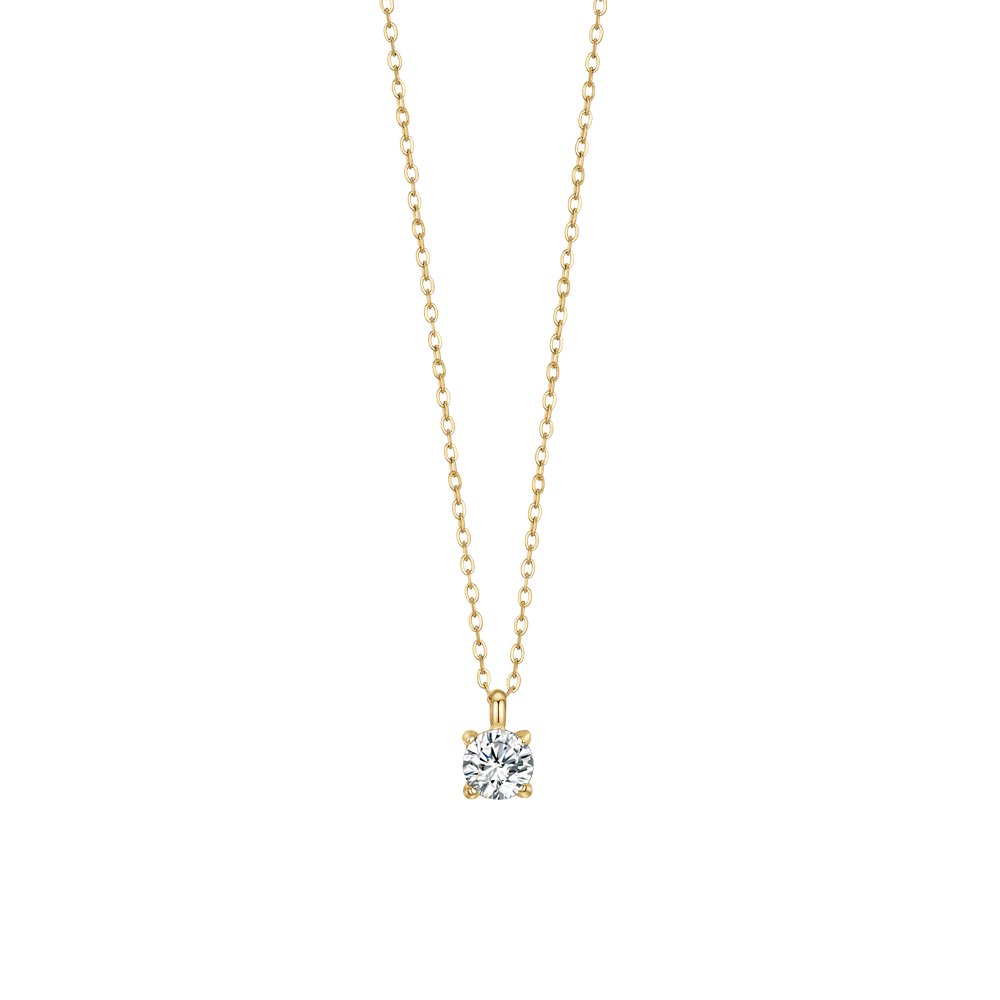 Collana Luca Barra Pvd Oro Pendente Punto Luce Cristallo