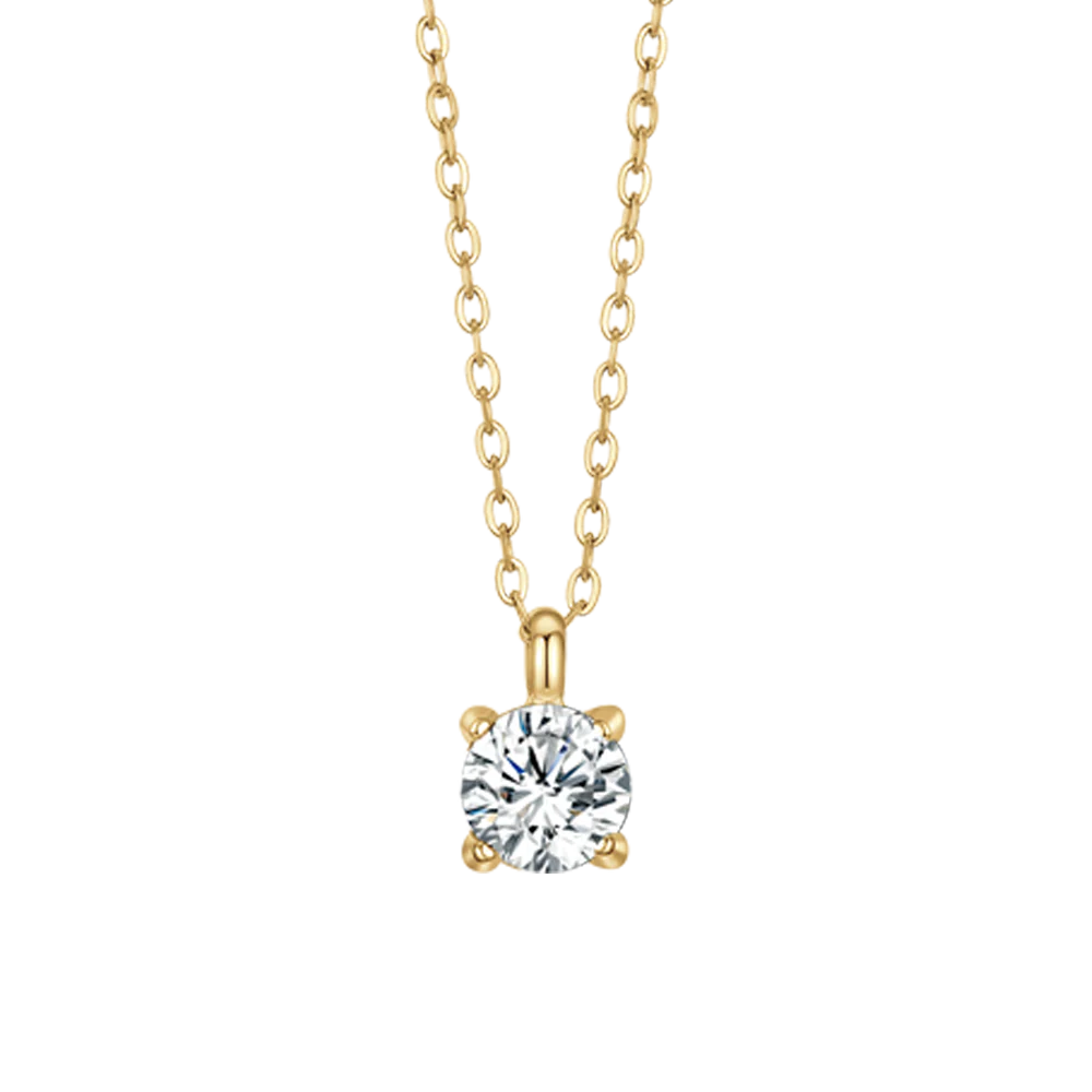 Collana Luca Barra Pvd Oro Pendente Punto Luce Cristallo