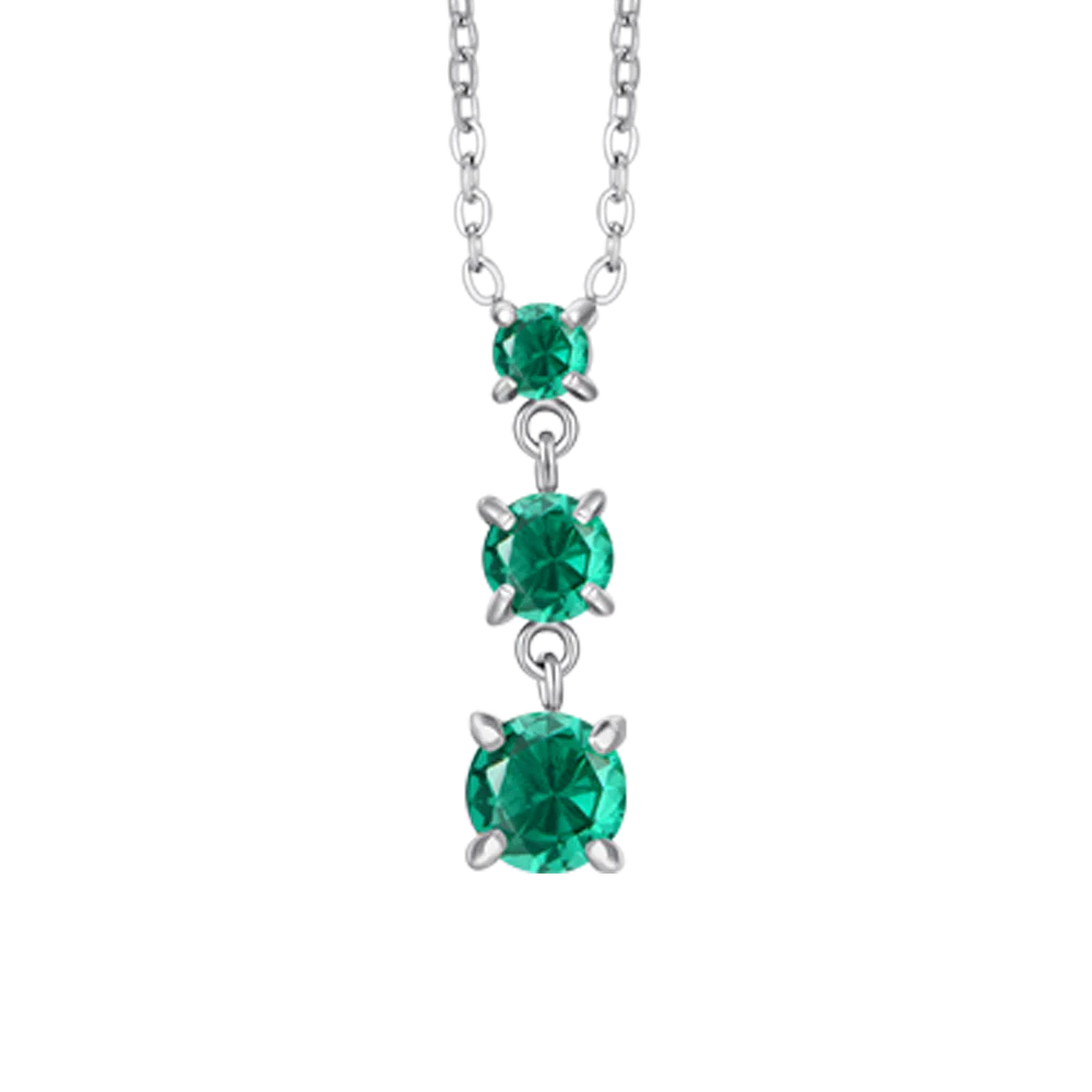 Collana Luca Barra Acciaio Zirconi Verdi