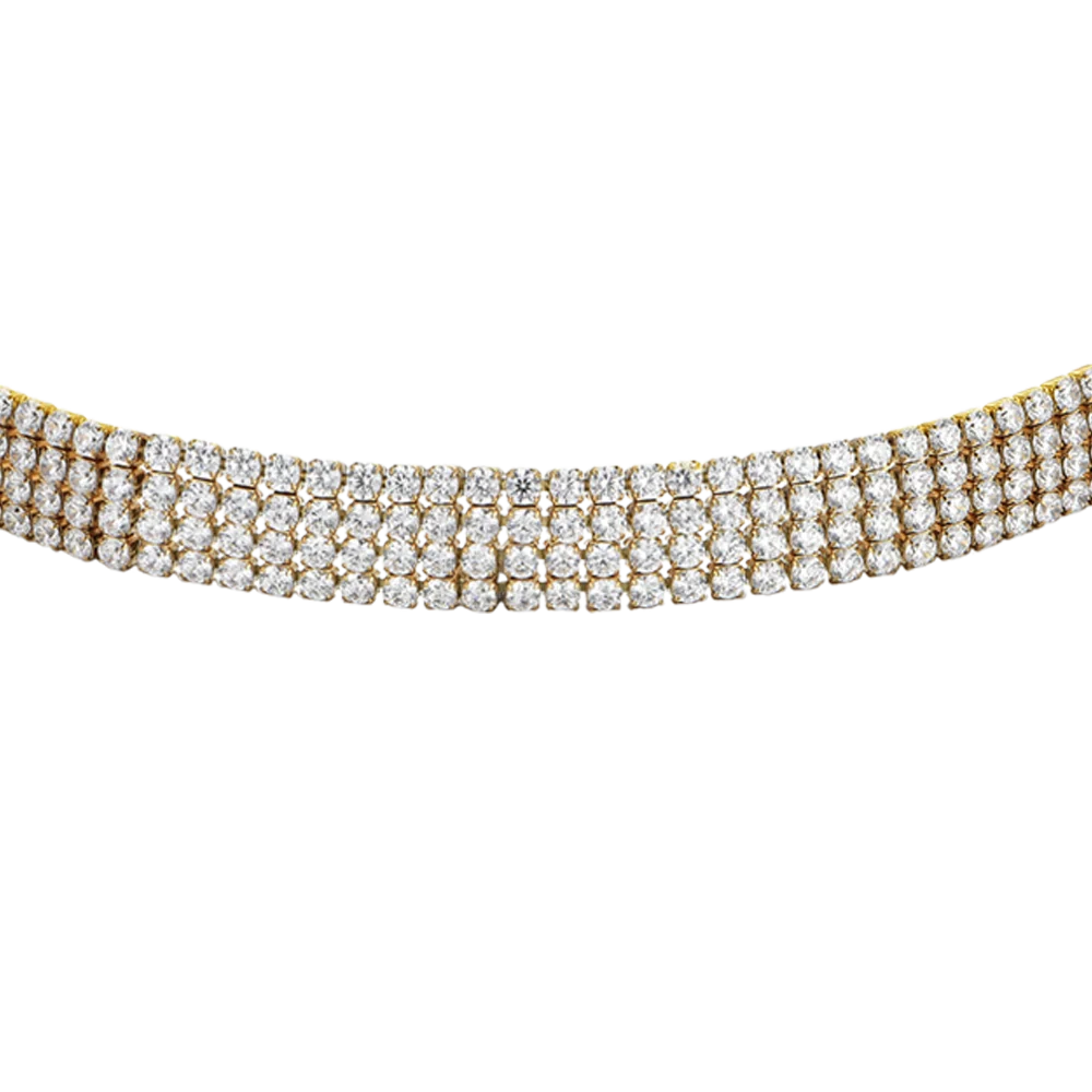 Collana Choker Tennis Luca Barra Pvd Oro Con Zirconi