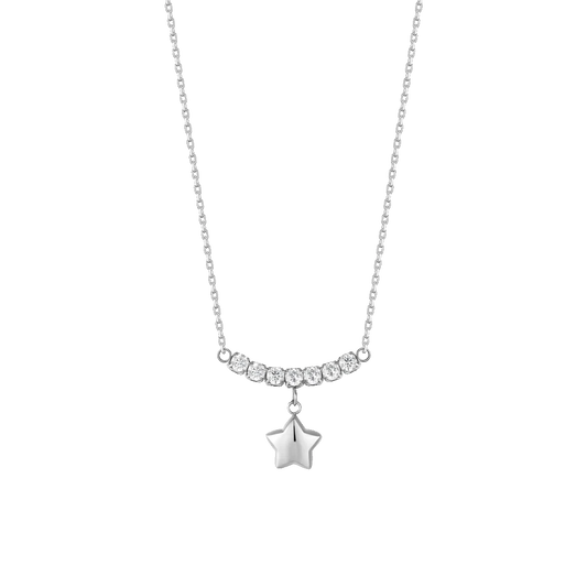 Collana Luca Barra Acciaio Centrale Cristalli Pendente Stella