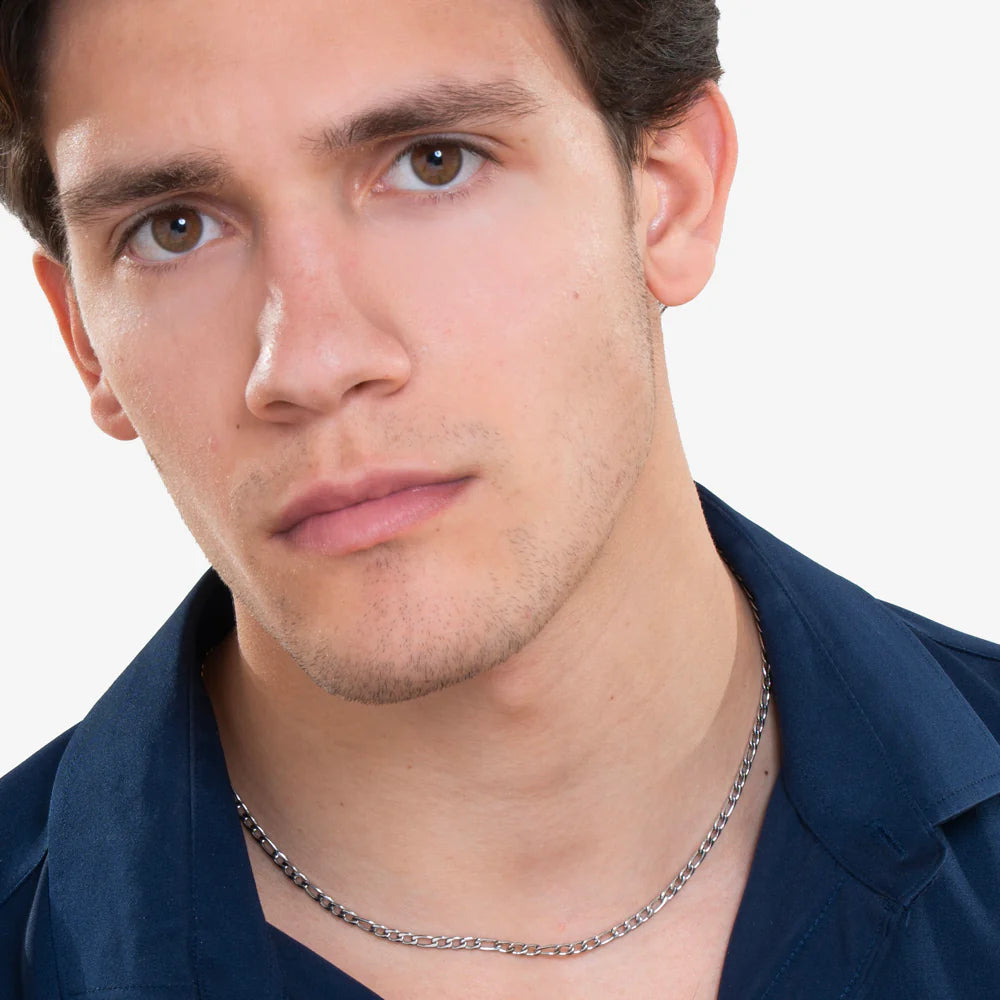 Collana Uomo Luca Barra Acciaio Catena Maglia Figaro