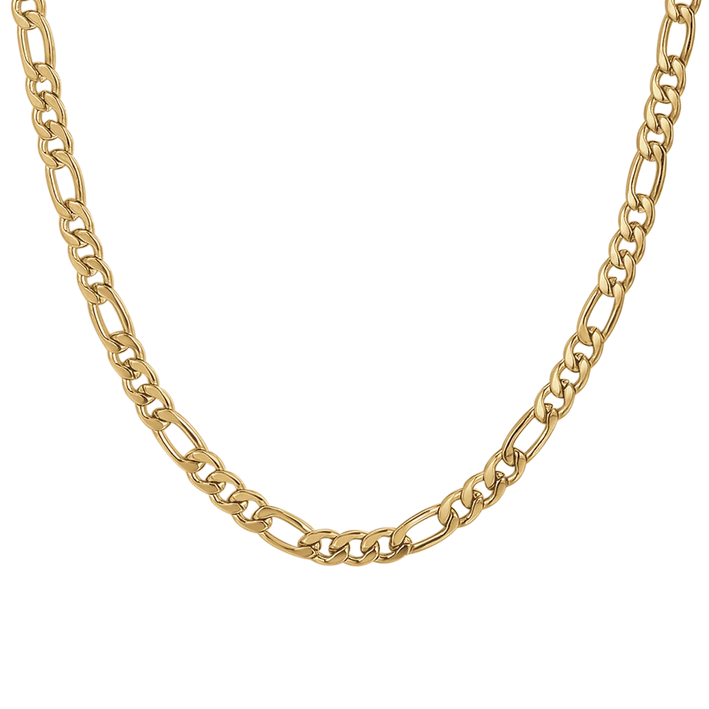 Collana Uomo Luca Barra Acciaio Pvd Oro Catena Maglia Figaro