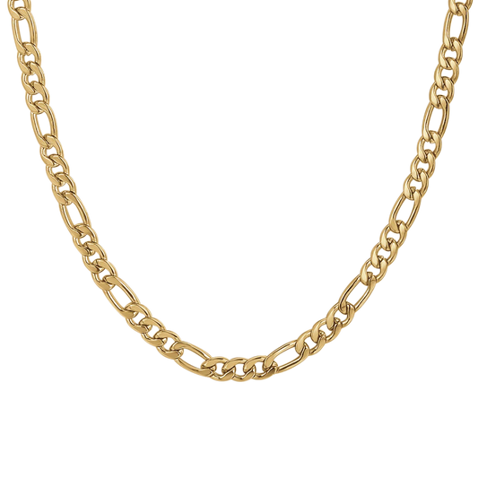Collana Uomo Luca Barra Acciaio Pvd Oro Catena Maglia Figaro