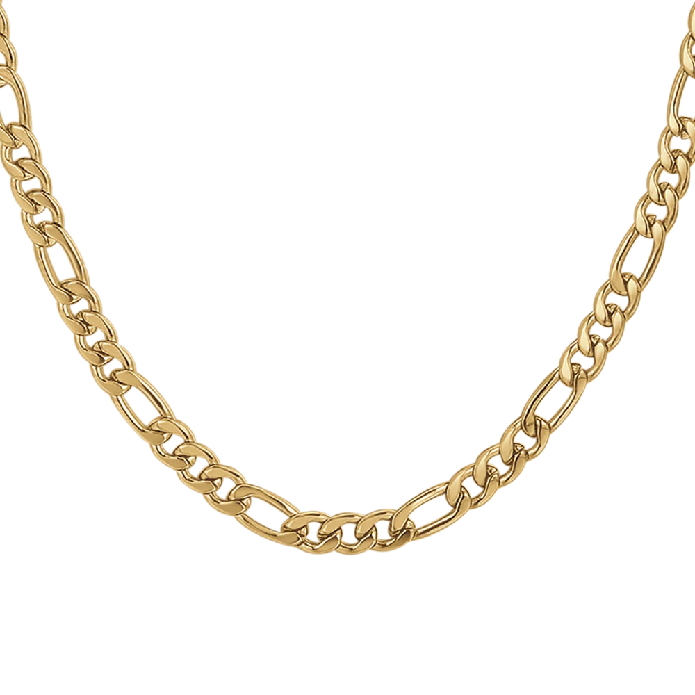 Collana Uomo Luca Barra Acciaio Pvd Oro Catena Maglia Figaro