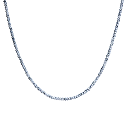 Collana Uomo Luca Barra Acciaio Ed Ematite Sfaccettata Silver