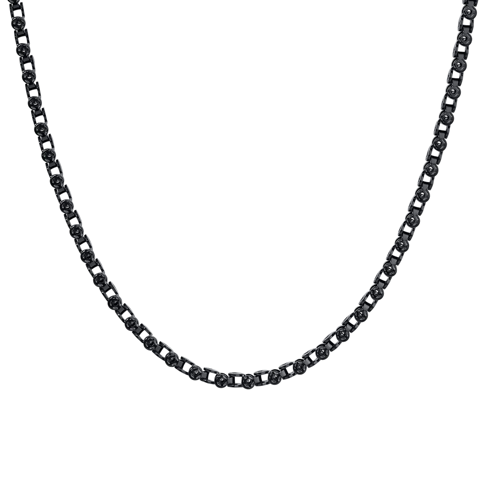 Collana Uomo Luca Barra Maglia Catena Bici Pvd Nero