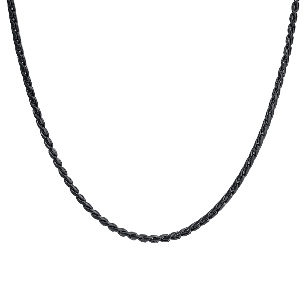 Collana Uomo Luca Barra Pvd Nero Catena Intrecciata