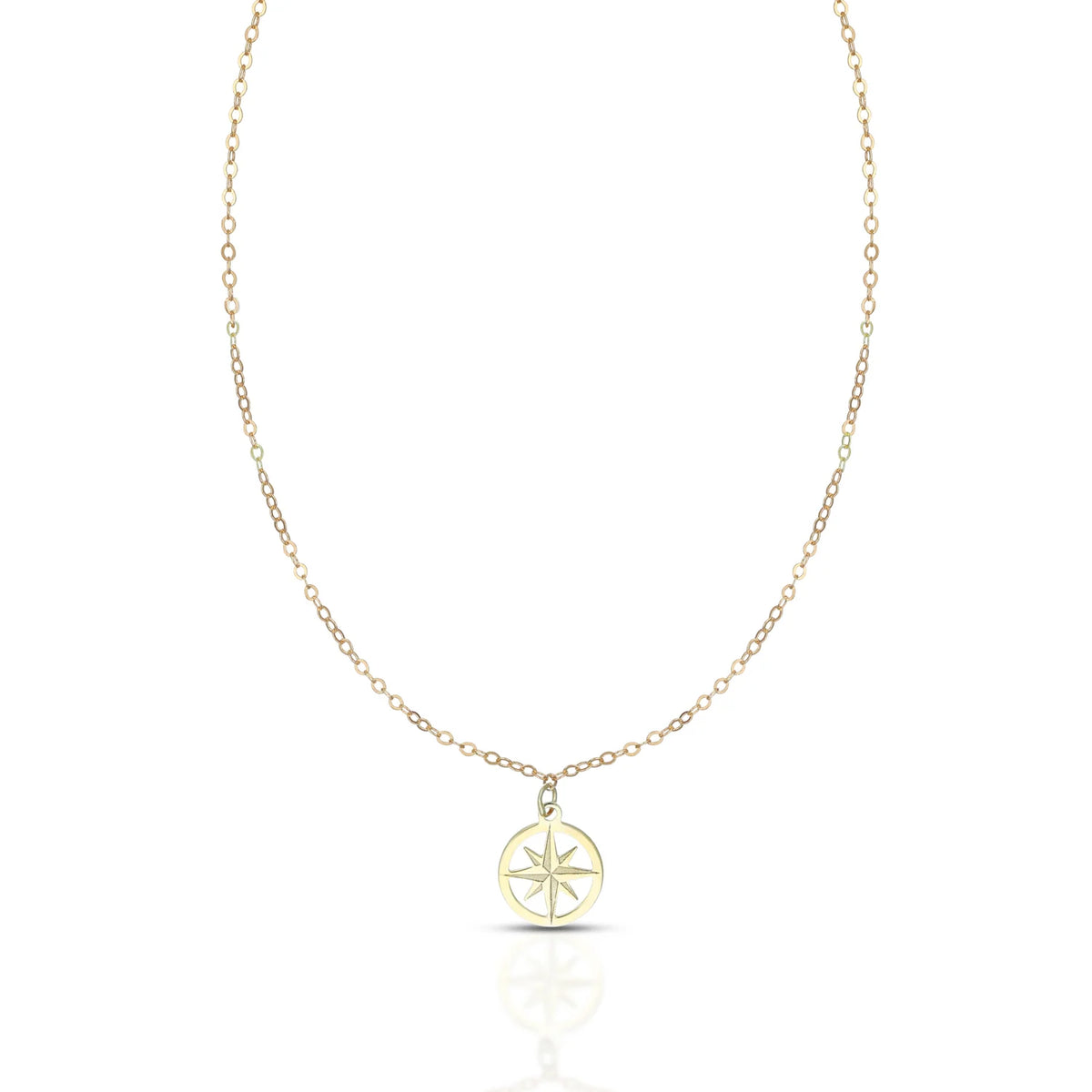 Collana Bimbo Dana Petit Baby Oro Giallo 9 Kt con Pendente Cerchio/Rosa Dei Venti
