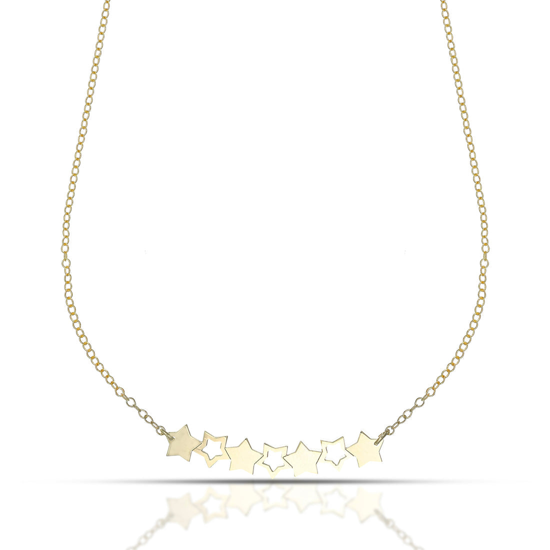 Collana Dana Oro Giallo 9 Kt Stelline Alternate