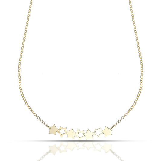 Collana Dana Oro Giallo 9 Kt Stelline Alternate