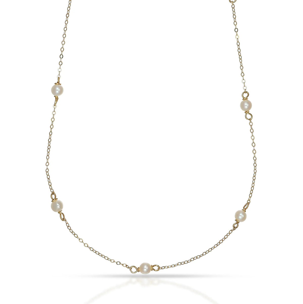 Collana Dana Oceania Oro Giallo 9 Kt con A Giro Perline 3 Mm.