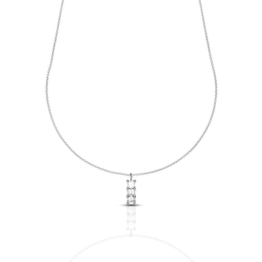 Collana Dana Harmonia Oro Bianco 9 Kt Pendente Trilogy Con Zirconi