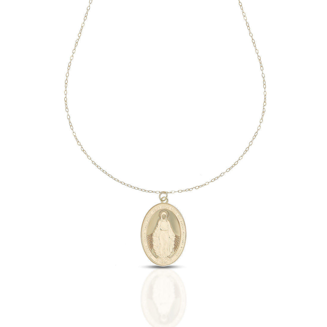 Collana Dana Gratia Oro Giallo 9 Kt Pendente Madonna Miracolosa
