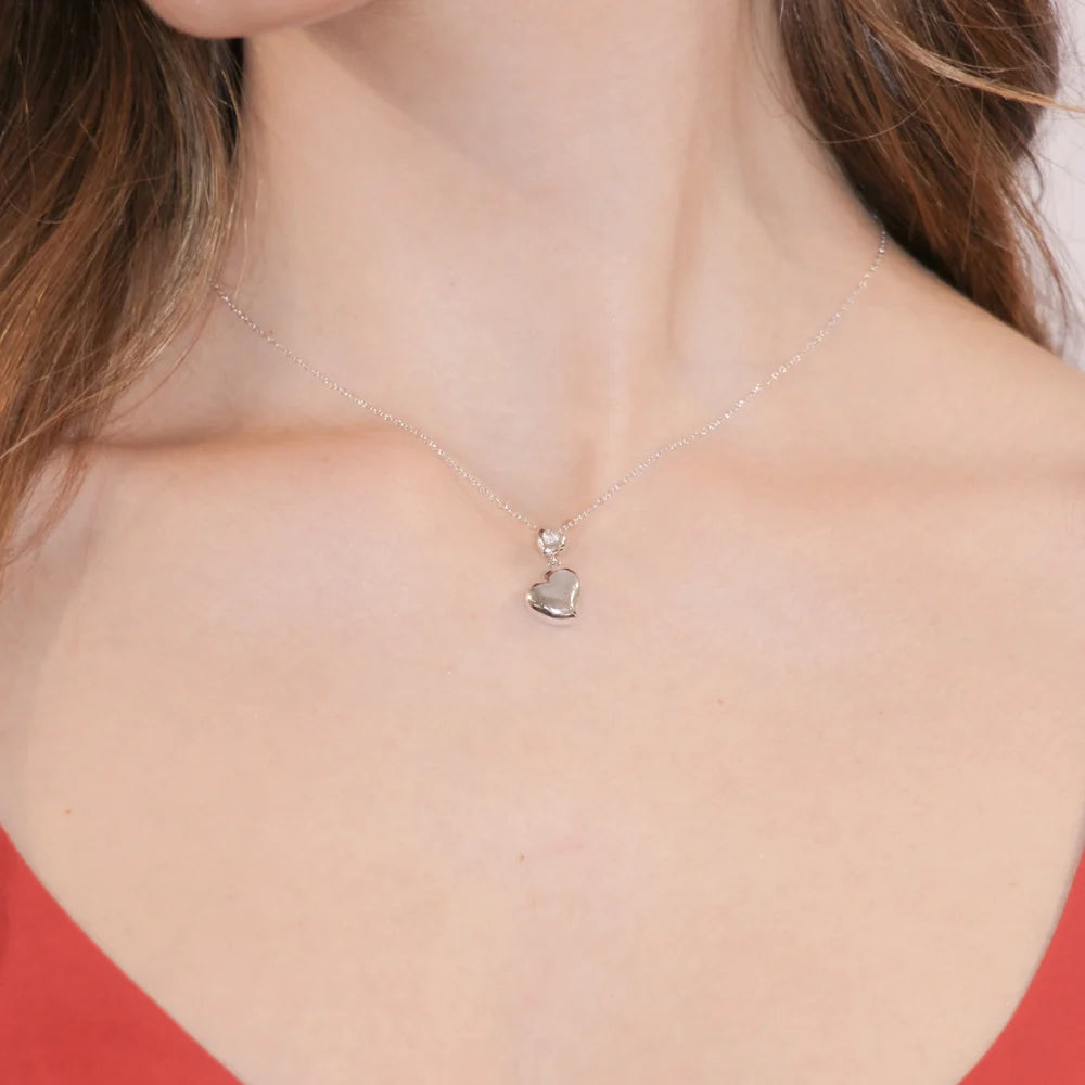 Collana Amen Cuori Argento Pendente Cuori con Zircone