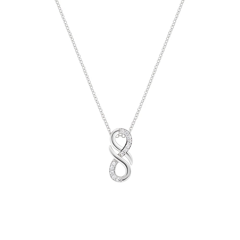 Collana Amen Per Sempre Argento Con Simbolo Infinito Zirconi